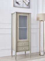 American Solid Wood Wine Cabinet with Wall Light Luxury Restaurant Glass Little Wine Cabinet Modern Simple Small Cabinet Locker