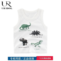 Outleys Clear pick out childrens cotton short sleeve T - shirt brand childrens clothing 2023 summer cartoon baby vest