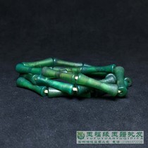 Liaojin old Agate Bamboo tube chain Green chicken bone beads pulp thick hole natural high ancient handmade old agate