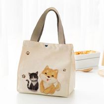 Internet celebrity student handbag to work carry bag high school contrast color casual canvas bag cute trendy cartoon mini new