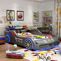 Child Bed Boy Sports Car Single Bed Girl Cartoon Function Car Bed 1 1 2 1 5 m Genuine Leather Bed With Guardrails