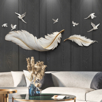 Light luxury feather wall decoration living room 3d three-dimensional wall modern simple sofa TV background wall creative pendant