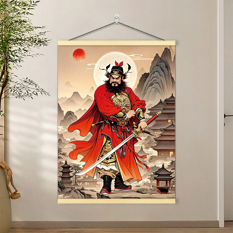 吴道子 钟馗図》 中堂掛軸 鑑賞用 宣紙装裱／魔除け・開運飾り O1CN014Rn7EG1dSDxd4sVpp_!!