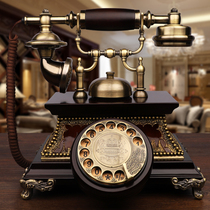 GDIDS antique telephone European retro solid wood rotating old-fashioned living room home wireless card phone landline