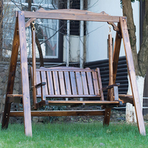 Swing Outdoor Rocking chair hanging chair adult indoor outdoor single double balcony courtyard hammock anticorrosive wood table and chair home