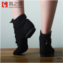 Dance love High-top canvas jazz boots Womens shoes Quality practice dance shoes Mens dance rehearsal performance cat claw ballet shoes