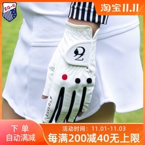 ZG-6 Golf Gloves Women Pure White Women Gloves Soft and Comfortable Nano Fabric Non-slip Breathable