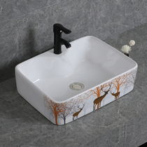 Small-sized ceramic table upper basin square wash basin mini household washbasin toilet wash basin simple single Basin