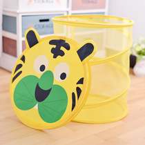 Childrens toy storage basket basket artifact folding fabric with cover for dirty clothes storage basket Baby doll storage bucket