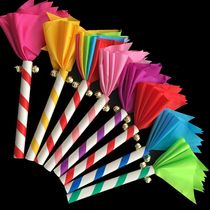  Kindergarten light equipment exercise Childrens morning exercise cheerleading props Square dance flower stick tyrannical whip lotus sound stick money rod