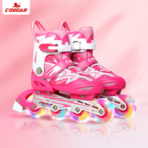 Cougar children roller skates full set skates Beginner roller skates for men and women skates adjustable