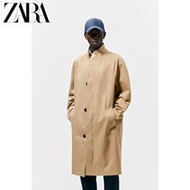 ZARA autumn new mens stand collar long windbreaker coat 09621321710