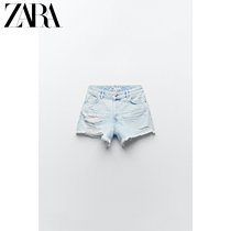  ZARA new womens ripped decorative denim shorts 05862100406