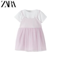  ZARA new baby girl and young children silk mesh stitching dress 03335688612