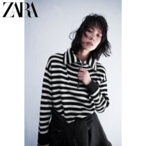 ZARA spring new womens clothing zip decorated with sweater-knitted sweatshirt 1822035104