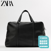 ZARA new mens bag black grain large capacity bowling handbag 13103820040