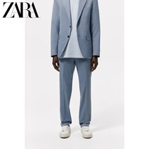 ZARA autumn new mens stretch slim plaid set casual pants 00706365403