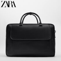 ZARA Spring New Pint Mens Bag Black Large Capacity Bowling Bag Handbag 3101920040