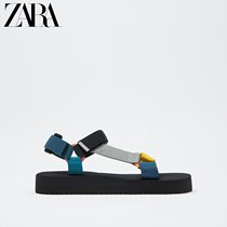 ZARA autumn new mens shoes blue stitching technology fabric comfortable casual sandals 12735820203