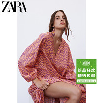 ZARA early autumn new womens print midi dress 04437272623