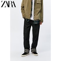 ZARA Spring Mens Dress Long Version Straight Drum Black Jeans 0647415800