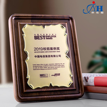 Black walnut solid wood medal custom-made agent dealer authorization card Honor certificate Wood tray plaque production