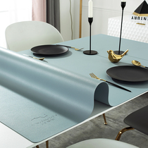 PVC tasteless leather table mat Nordic light luxury waterproof and anti-fouling tablecloth Leave-in and anti-ironing tablecloth double-sided leather coffee table mat