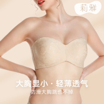 Strapless underwear big chest small ultra-thin non-slip breast bandeau invisible chest patch womens sling bra thin summer
