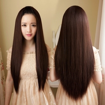 Wig female long straight hair Qi banghai half-head cover Korean girl long hair fluffy natural fashion face hair set hairstyle