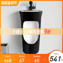 Urinal Wall-mounted adult mens toilet Household black ceramic water-saving urinal with faucet sink