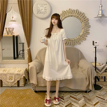2022 Summer New Big Code Sweet Beauty Cute Day Series Fashion Sleeping Dress Woman Fat Mm Thin Ice Silk Pyjamas Dress Dress