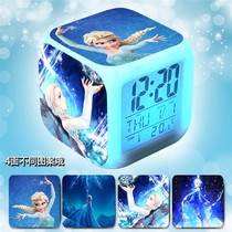 Frozen Anna Aisha peripheral Anime custom alarm clock Colorful luminous night light Student alarm clock Bedside clock