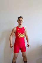 2016 Rio Chinese Dragon mens wrestling suit Chinese one-piece elastic fitness weightlifting training uniform can be printed
