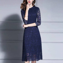 Three light luxury pattern new fashion waist lace dress 379DIY1:1 female version of clothing tailoring drawings