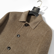 Albanka winter mens woolen coat zero cashmere lapel double-sided woolen coat mens short