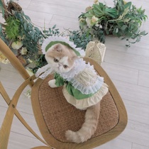 Original summer pet maid dress Lolita dog set cat hat Yorkshire Marzis