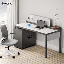 Work desk simple modern office computer desk fashion office furniture work space with side cabinet