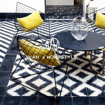 Fan Nei Nordic black and white ins small tiles Net red Kitchen restaurant bar Balcony floor tiles Bathroom tiles