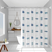 Bathroom thick waterproof and mildew proof bath cloth bathroom partition curtain curtain curtain shower set non-perforated waterproof curtain