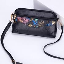 Mobile phone shoulder bag 2021 new elderly ladies mobile phone coin wallet vintage shoulder crossbody soft leather small bag
