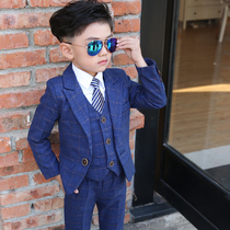 Boys suit suit three sets of spring and autumn flower boy gown with handsome children Inrons wind suit young boy acting out of suit