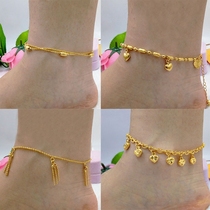 Japan-ROK individuality imitation gold sarin gold loving foot chain womens temperament European coins plated gold bell-foot chain ornaments for a long time not to lose color