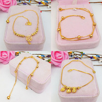 New sand gold anklet female sexy wild euro coin jewelry 24k copper gold-plated imitation gold transfer coin bell anklet