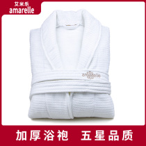 Amile five-star hotel pure cotton high-end couple bathrobe towel material men and women absorbent childrens nightgown thickened