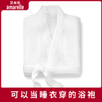 Amile summer thin bathrobe womens cotton absorbent quick-drying bathrobe long mens nightgown sweat steam suit