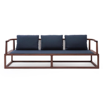 Aesthetic school new Chinese style black walnut solid wood sofa combination Zen model room club living room sofa