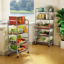 Kitchen basket storage rack Household fruit and vegetable storage basket Floor-to-ceiling multi-layer multi-function microwave oven dish rack
