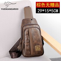 Lesen Kangaroo Chest Bag 2021 New Summer Genuine Leather Single Shoulder Diagonal Satchel Men Small Backpack Hung Diagonal Shoulder Bag Tide Card