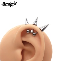 Shinma Devil Ear Elf Ear Stud Ear Bone Stud Titanium Steel Silver Punk New Personality Niche Piercing