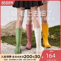 Rain boots womens fashion new outer wear 2021 spring and summer waterproof non-slip adult water shoes high tube long tube rain boots women